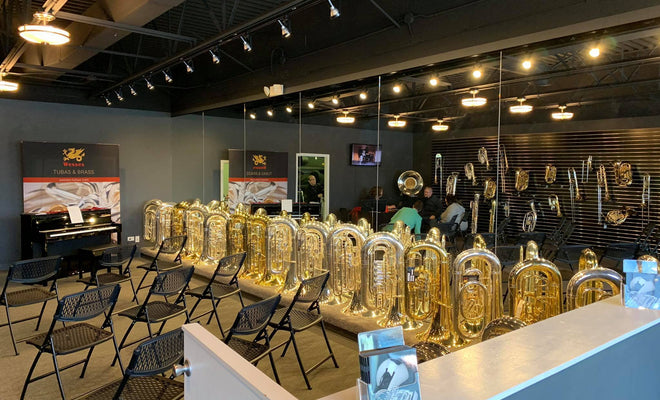 The grand opening of Wessex Tubas' new Chicago showroom