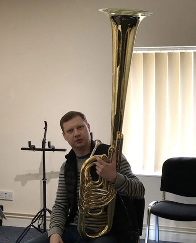 Ian Foster tries the prototype Wessex OTS Saxhorn