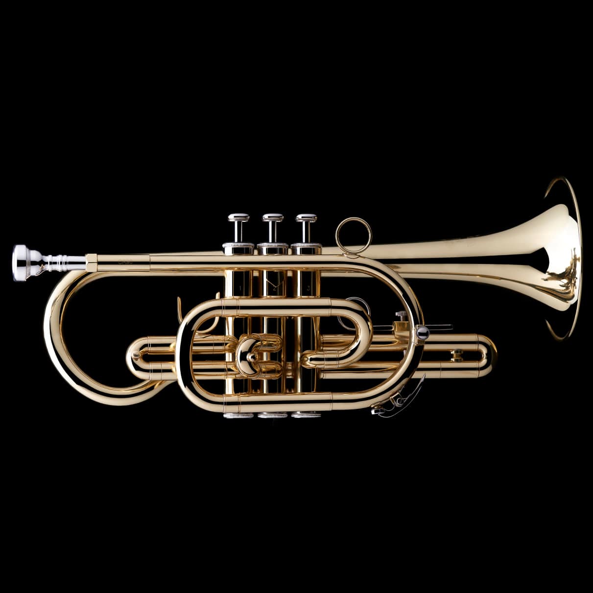 An image of a Bb Cornet from Wessex Tubas, facing right | Student cornet