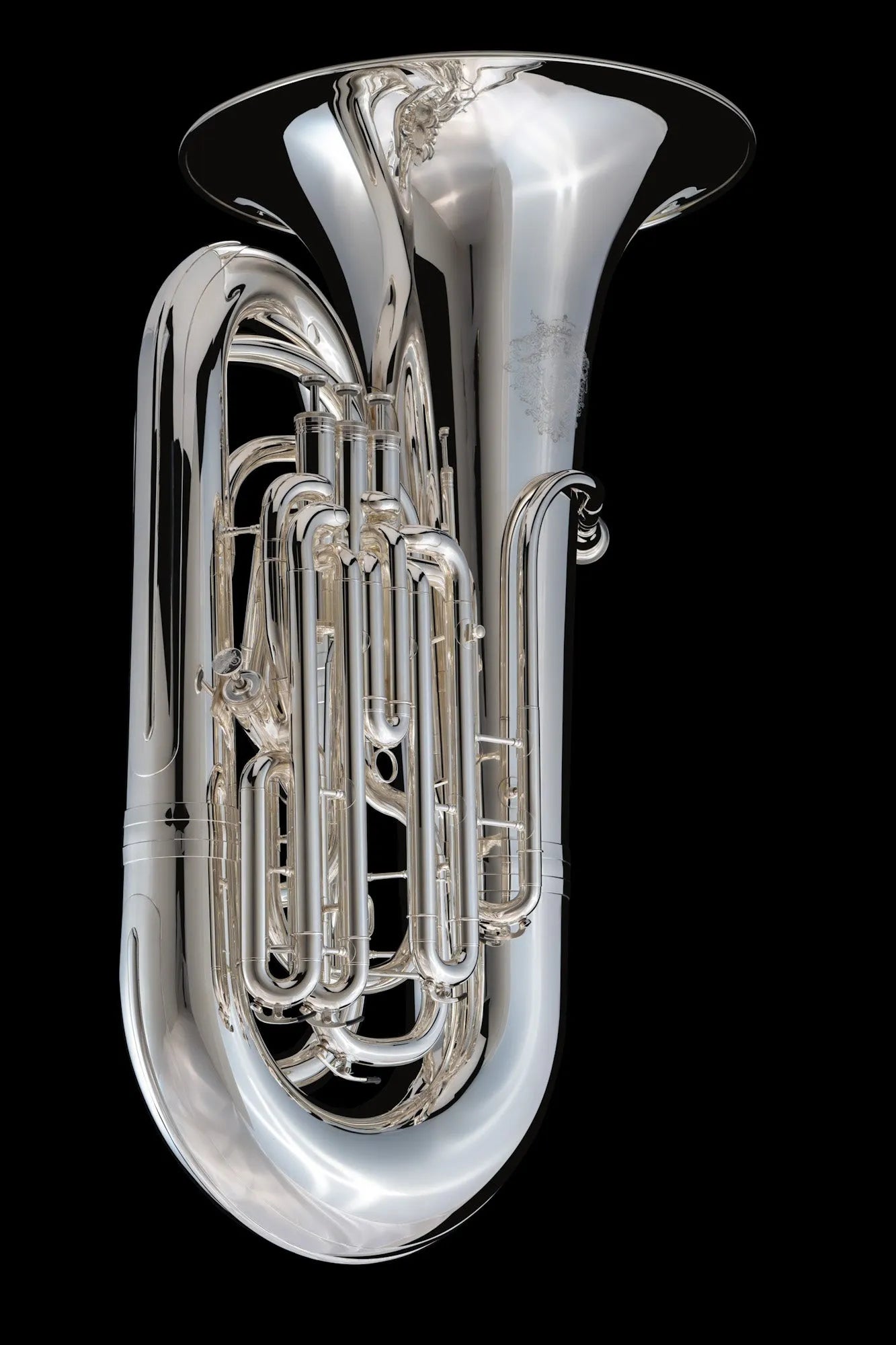 BBb 5/4 Compensated Tuba ‘Excelsior’ – TB570 Silver Front Angle